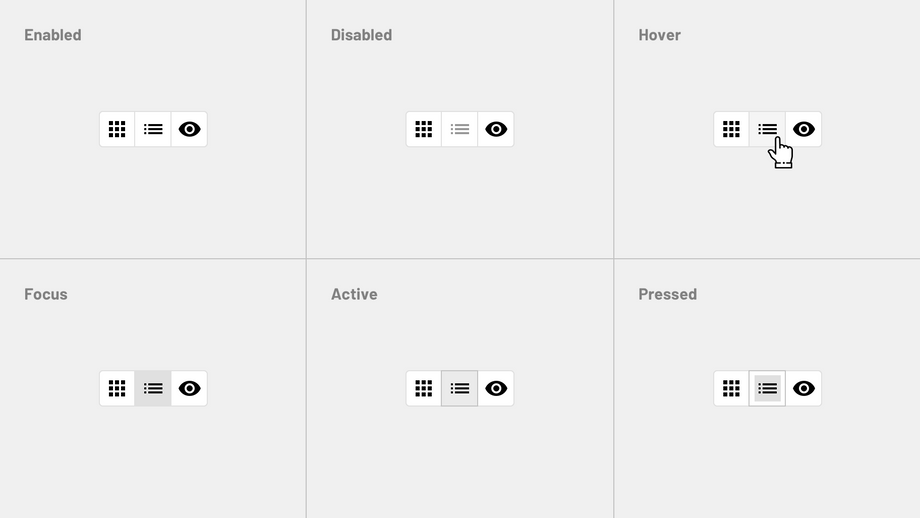 Toggle button states