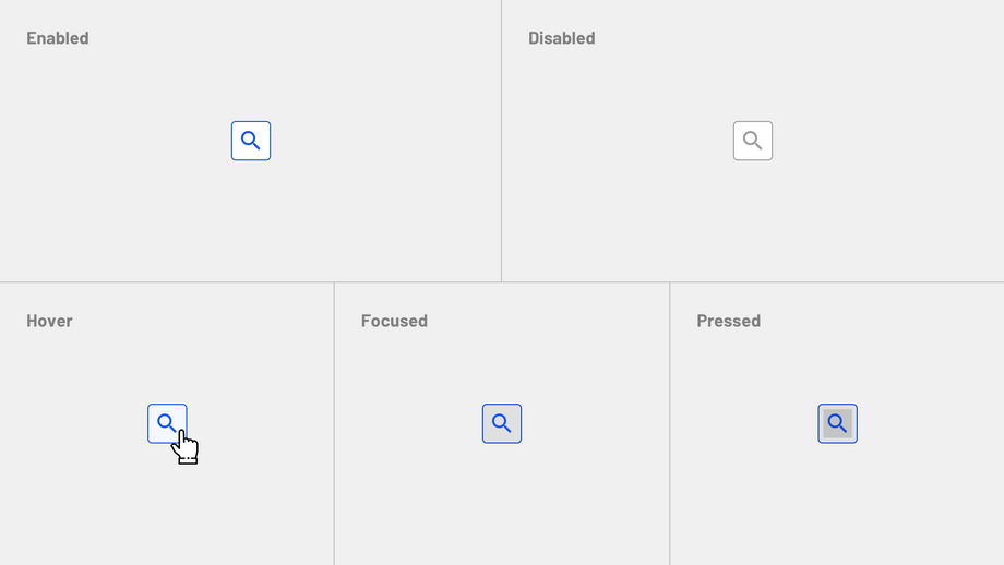 Icon button states